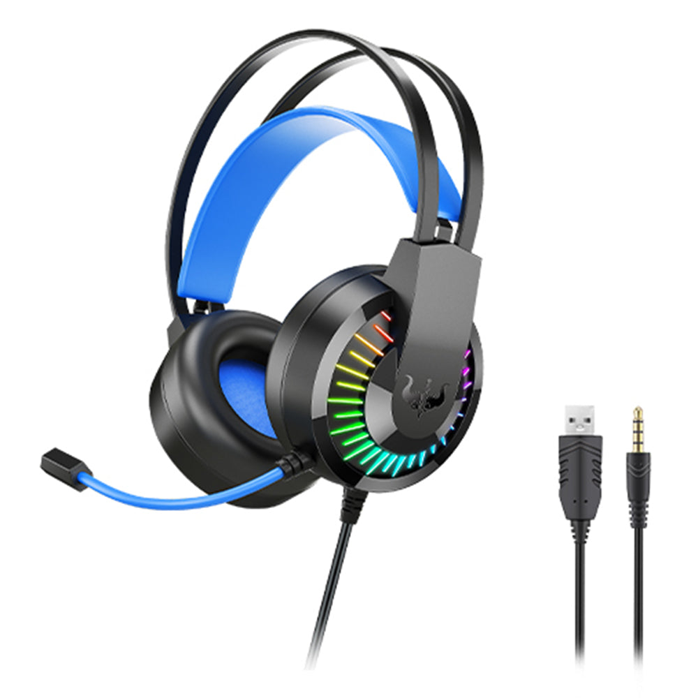 OVLENG GT68 RGB Wired Gaming Headset Over-Ear E-sports Headphone USB+3.5mm Adjustable Headset with Mic OVLENG GT68 RGB Wired Gaming Headset Over-Ear E-sports Headphone USB+3.5mm Adjustable Headset with Mic
